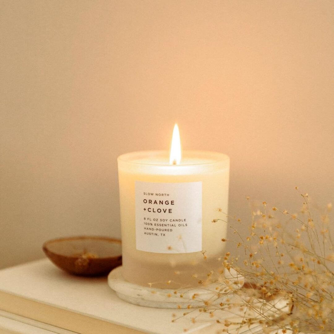 Cinnamon & Orange Candle, soy wax, natural, toxin-free