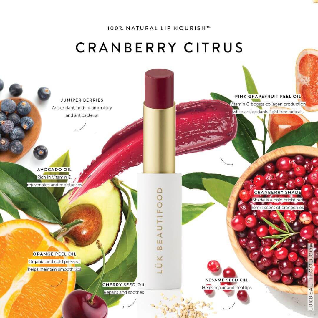 bold red lipstick Luk Cranberry Citrus