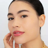 Fitglow cherry shimmer lip gloss on model