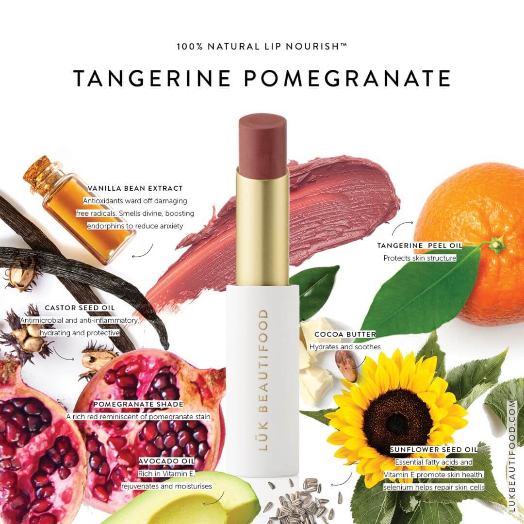 Luke Beautifood Tangerine Pomegranate Lip Nourish Lipstick