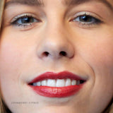 model wearing red lipstick - Luk Beautifood