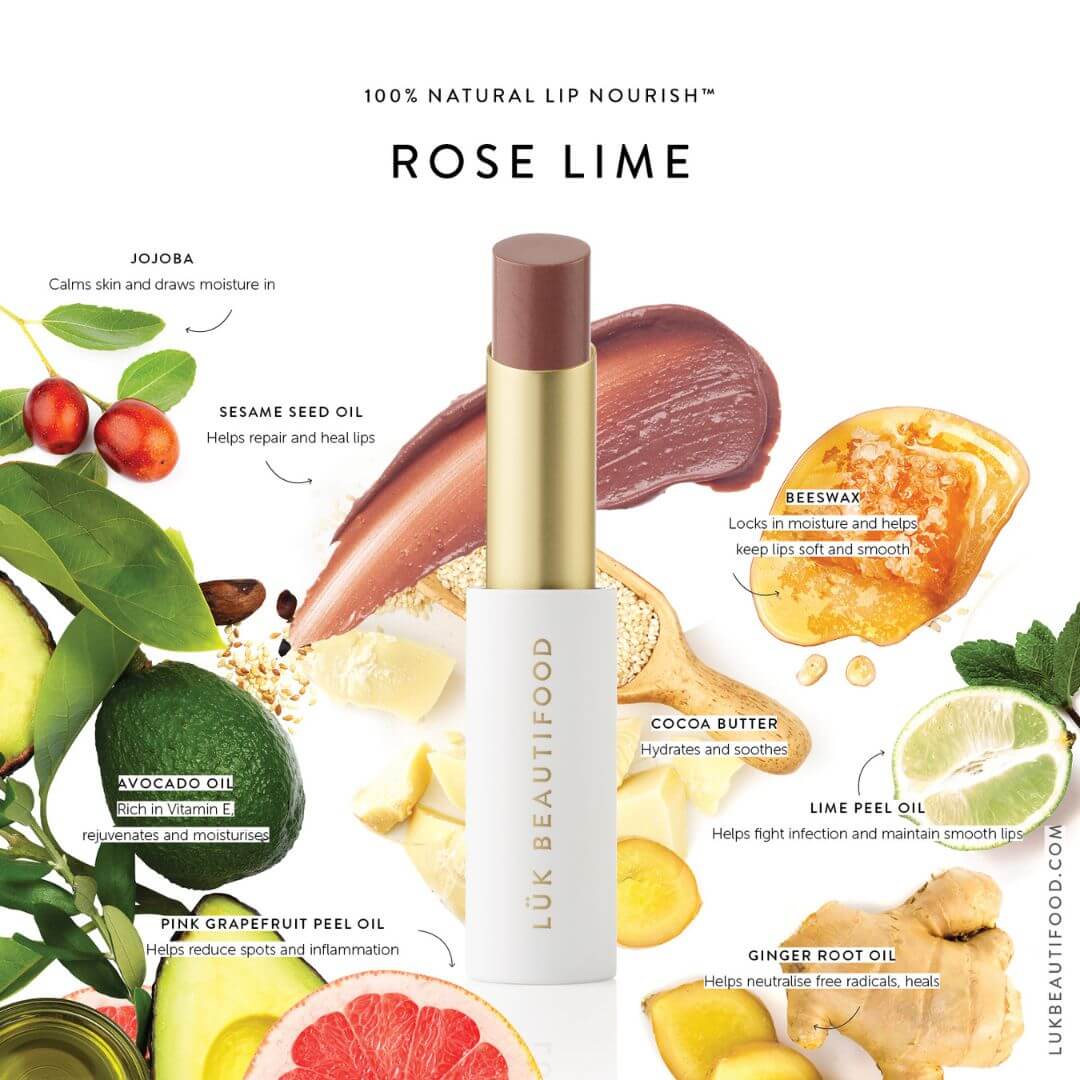 nude brown lipstick Luk Rose Lime Lip Nourish