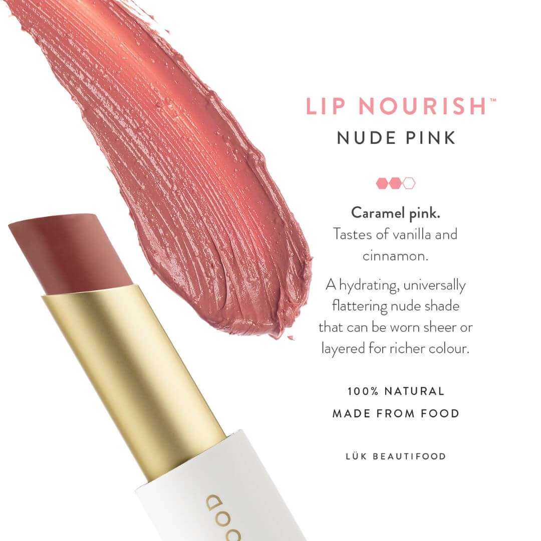 Nude pink lipstick Luk Beautifood
