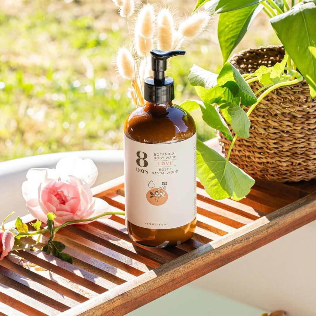Rose scented botanical body wash