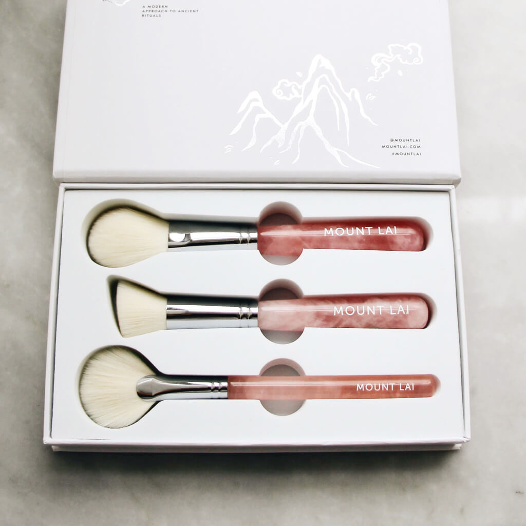 Mount Lai Rose Quartz Crystal Makeup Brush Set