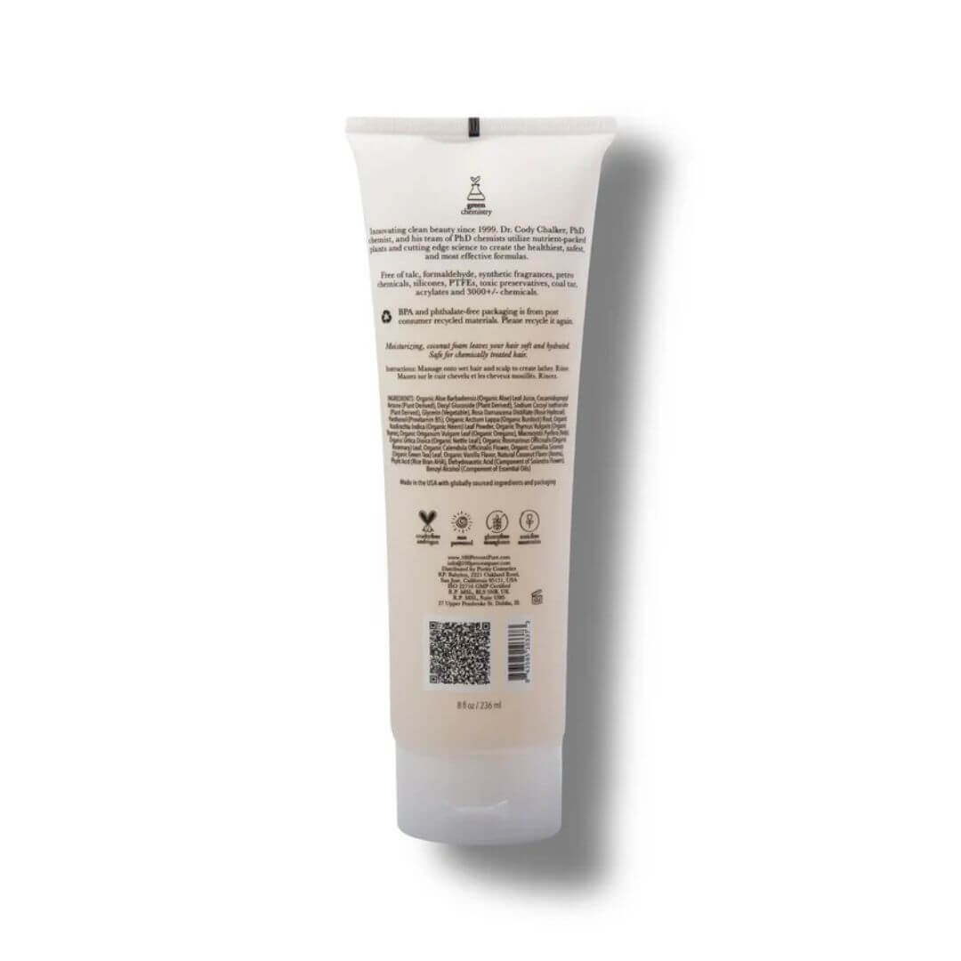 100 Pure Coconut Shampoo back of bottle