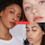 Three women with close-up shots of their faces, featuring Axiology 'Of the Earth' balmies trio.