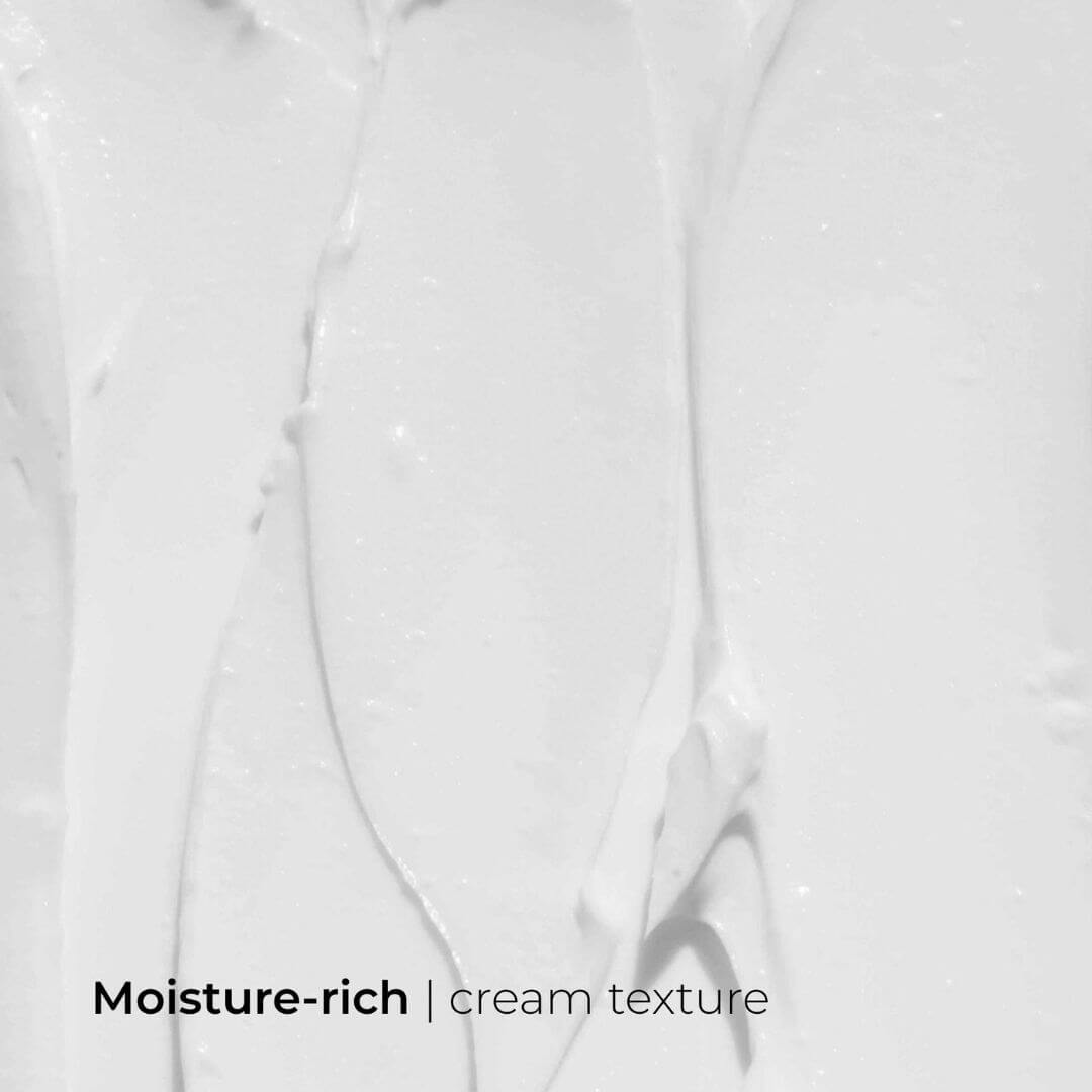 Close-up of Fitglow moisture-rich cream texture 