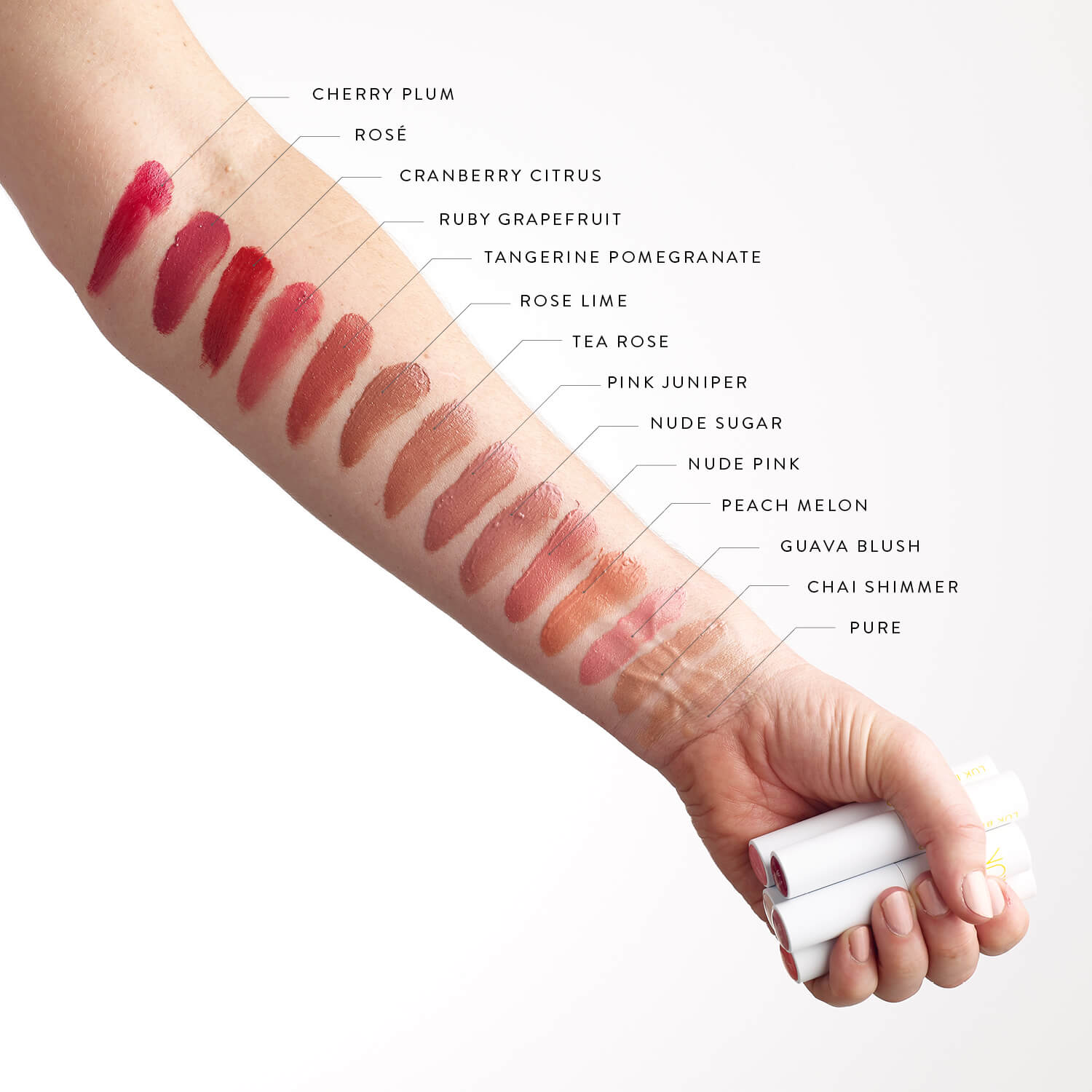 Luk Beautifood Lip Nourish Swatches on arm
