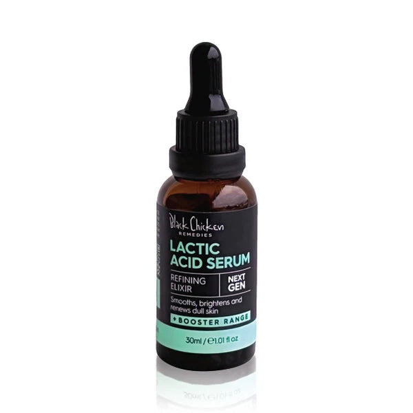 Bottle of Lactic Acid Serum with dropper on a white background