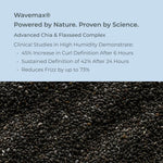 Text about Wavemax with a background of chia seeds