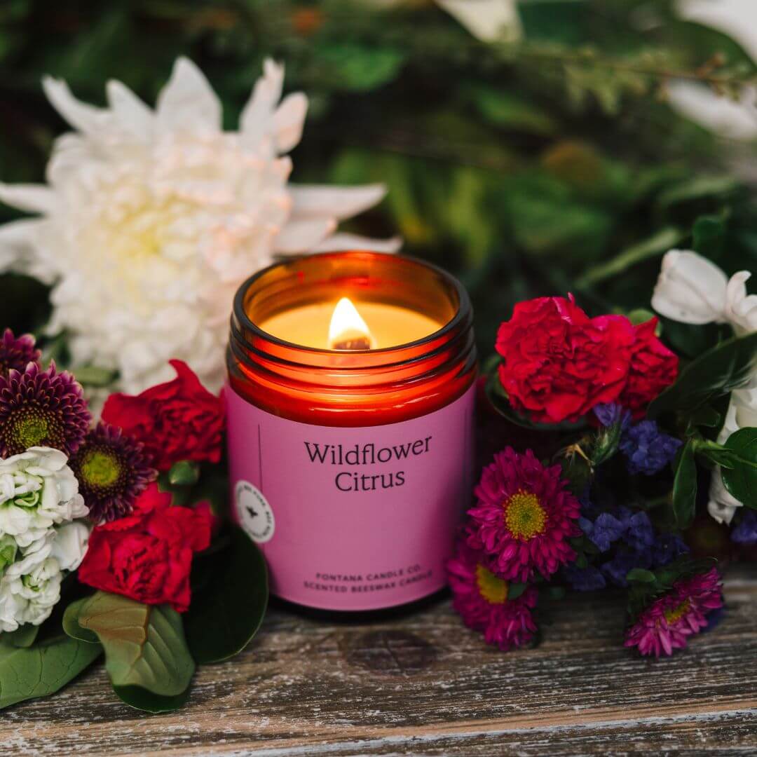 Fontana wildflower citrus essential oil candle