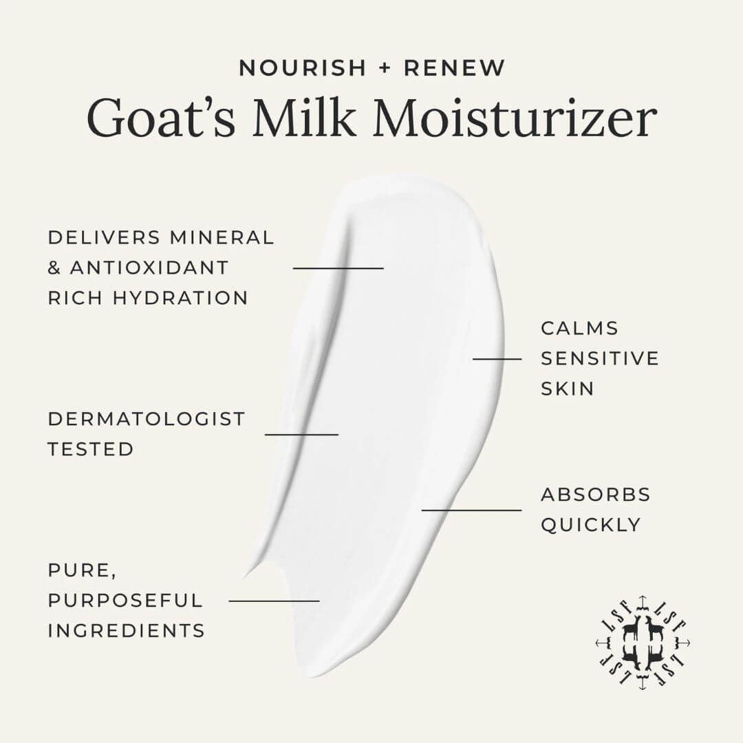 Little Seed Farm Goat's Milk Moisturizer benefits on a white background