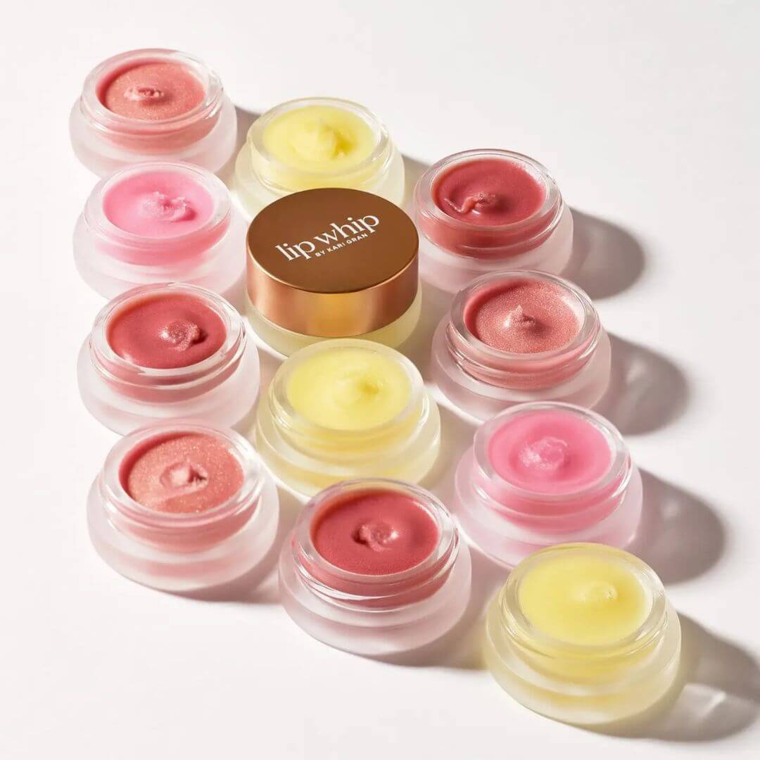Set of Kari Gran Lip Whip lip balm containers 