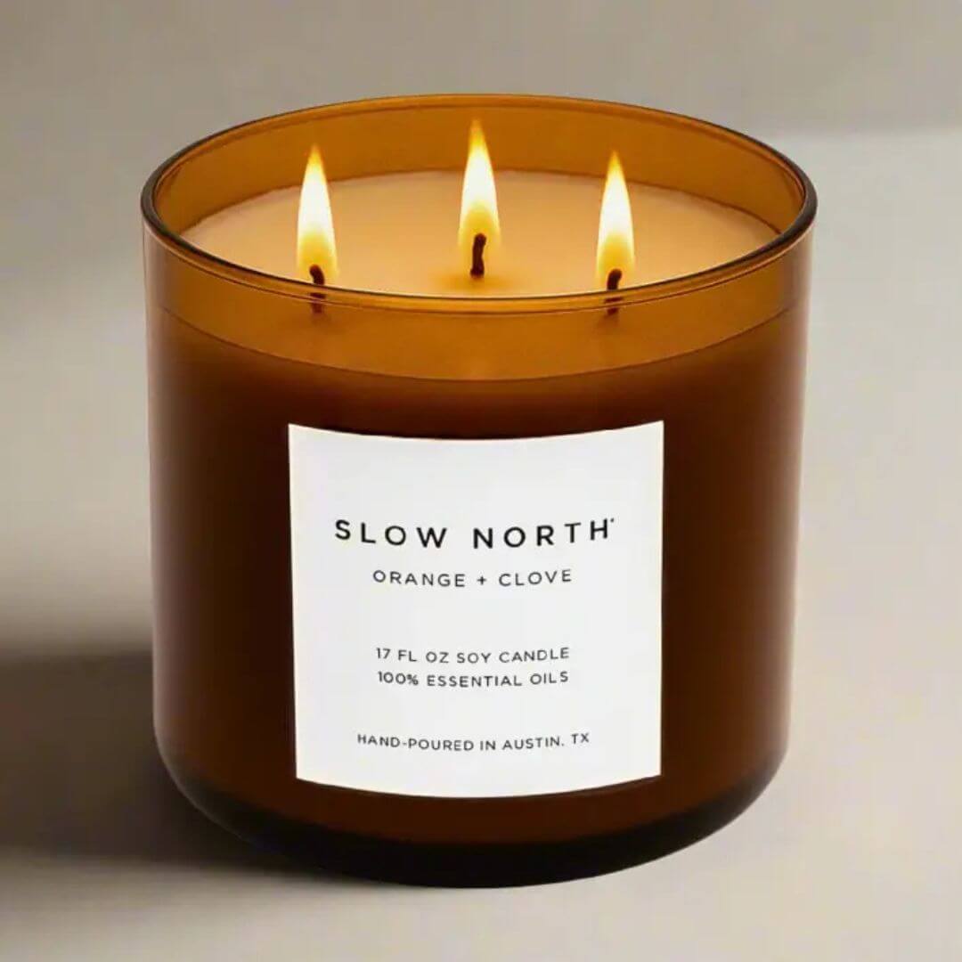 Three-wick candle by Slow North