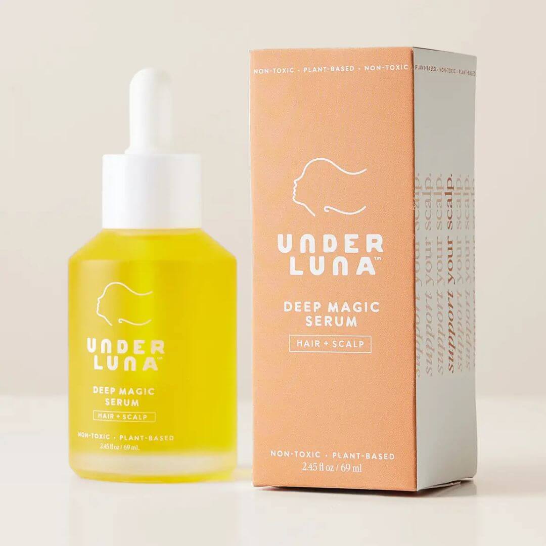 Under Luna Deep Magic Serum bottle and packaging on a light background
