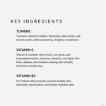 List of key ingredients with their benefits on a white background