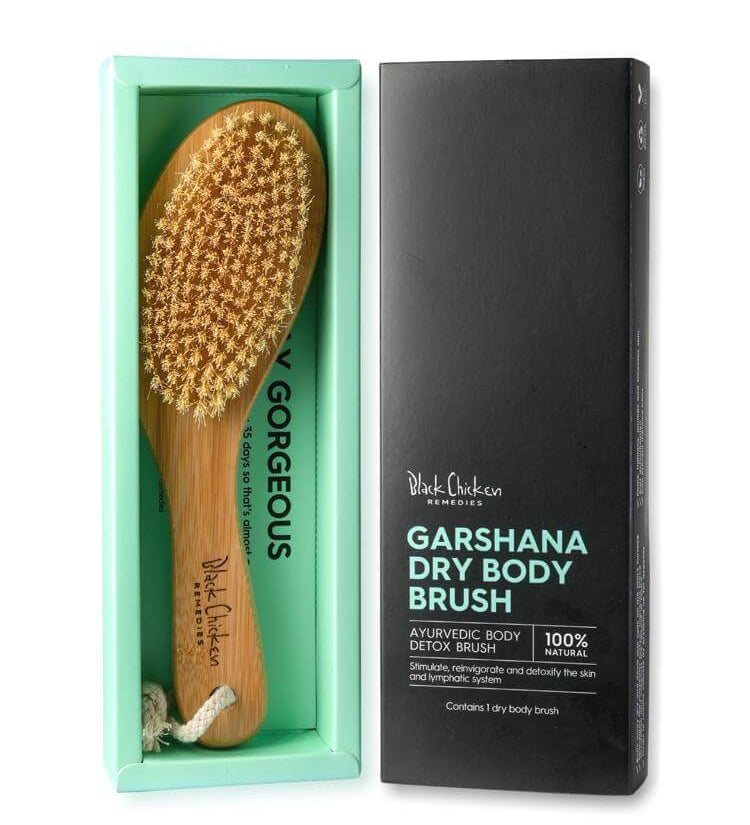 Black Chicken Remedies Garshana Dry Body Brush with box