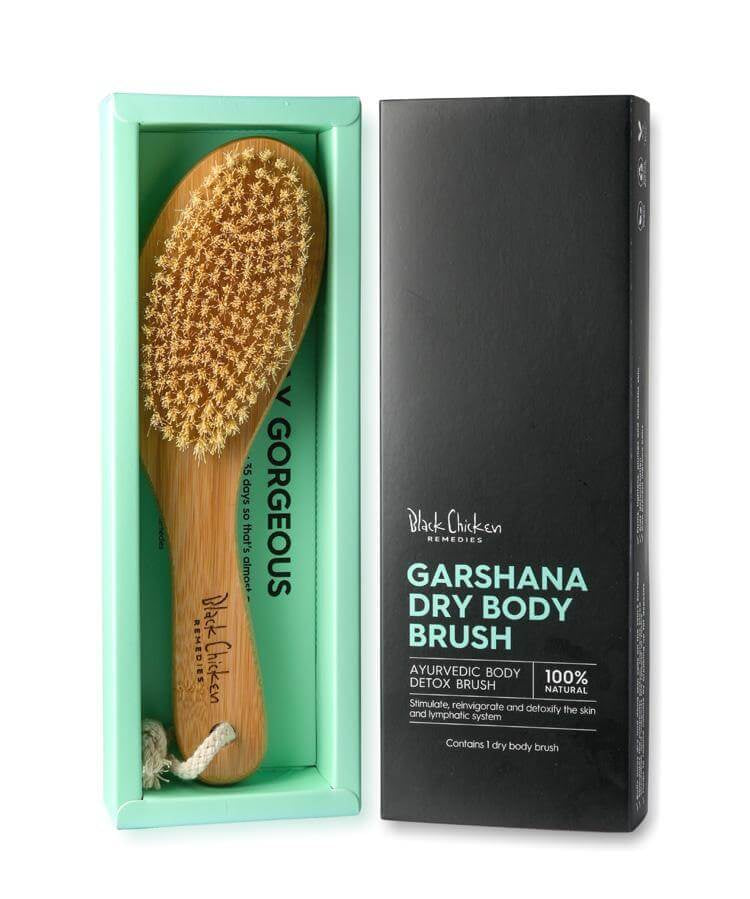 Black Chicken Remedies Garshana Dry Body Brush with box