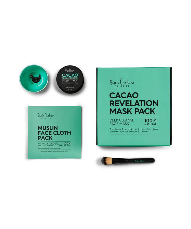 Black Chicken Cacao And Kaolin Clay face mask gift set