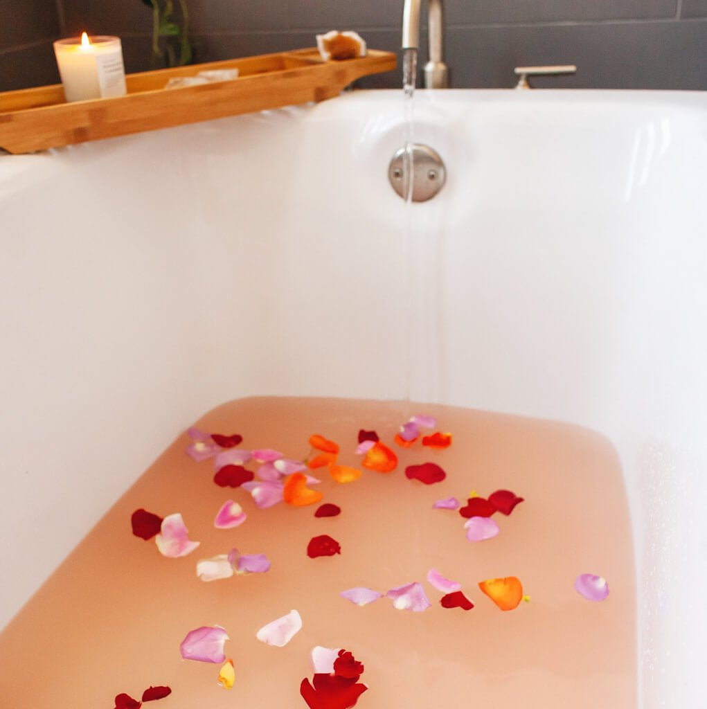 Slow North Afterglow Bath Salts in tub