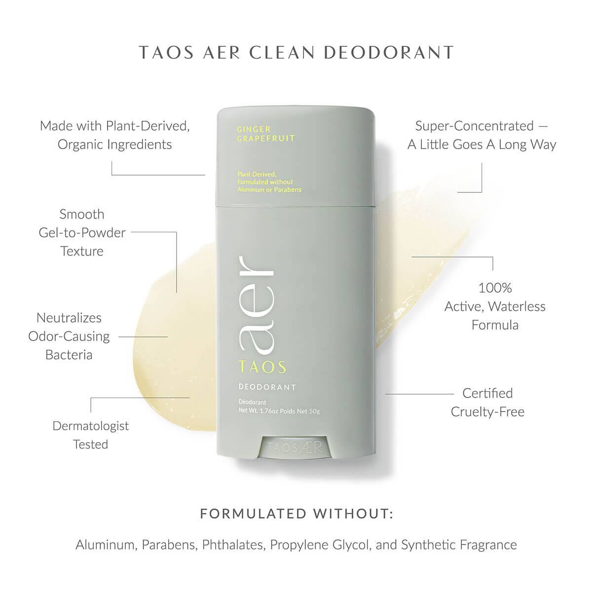 Taos Aer Clean Deodorant benefits
